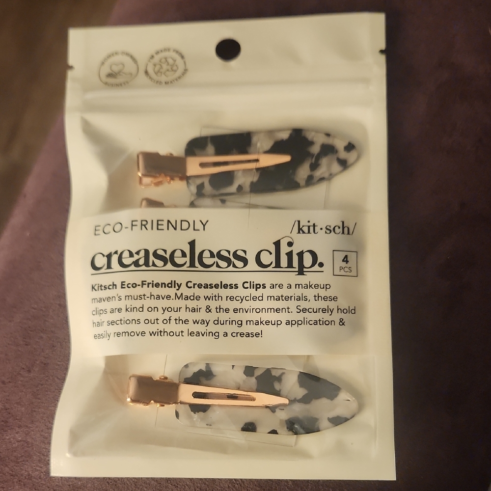 NEW Kitsch Black and White Creaseless Clips with Rose Gold Accents
